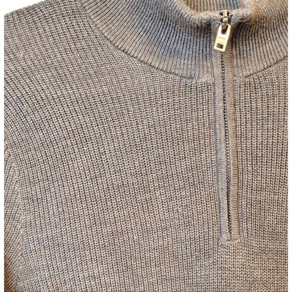 Abercrombie And Fitch Men's Light Brown Merino Wool Blend Quarter Zip Size S - Picture 4 of 5